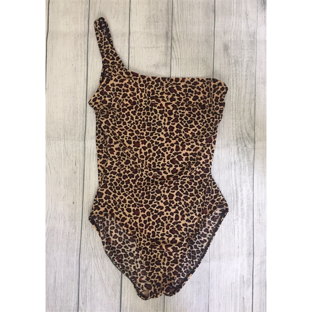 Bettie Page One Piece Swimsuit Leopard Pin Up